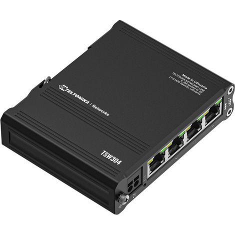 Teltonika TSW304 switch Gigabit Ethernet (10/100/1000) Energía sobre Ethernet (PoE) Negro (1/2)