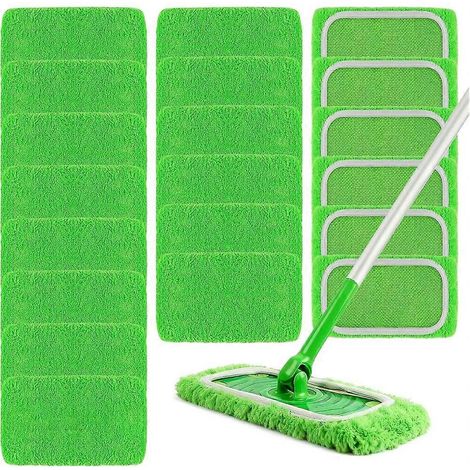 Lot de 20 housses en microfibre pour balais Swiffer, utilisables à sec ou humides, pour le nettoyage des sols durs et des parquets. (1/5)