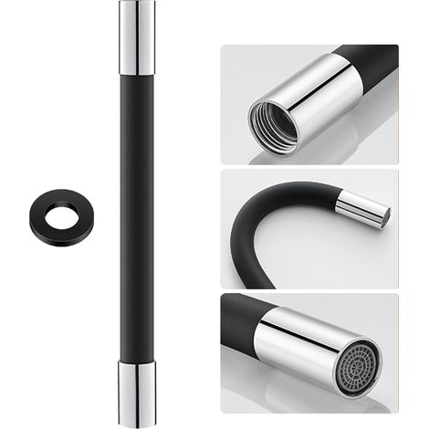Rallonge robinet flexible 360°, tube silicone avec joint étanche, aérateur, universelle, anti-éclaboussures, économique, pour évier cuisine et salle bain (1/5)