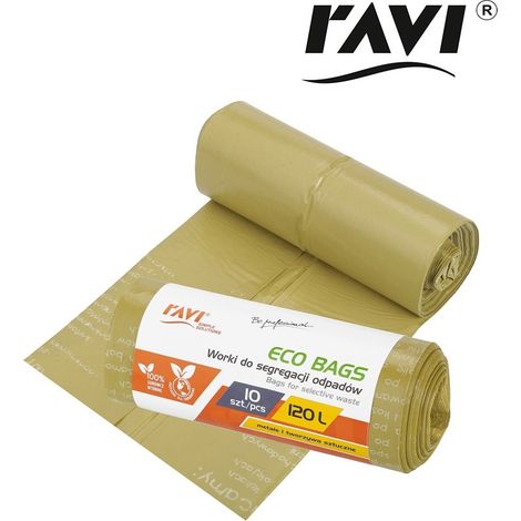 Sacchi da 120 litri, 10 pezzi, sacchetti ecologici in plastica gialla