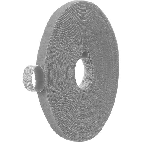 Ruban adhésif crochet et boucle 0,4 pouce x 33 pieds, bandes en nylon double face attaches câble réutilisables en rouleau ruban gestion cordon polyvalent pour maison et bureau gris (1/5)