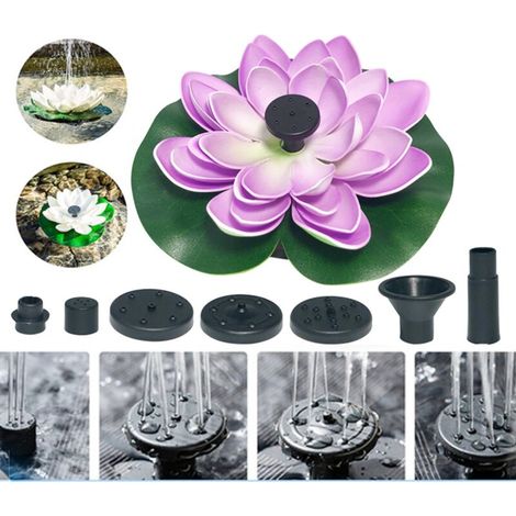 Fontaine Solaire, Fontaine de jardin, 7V/1.2W, 45DB 180L/heure, Violet (1/5)