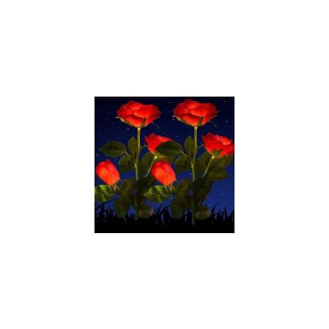 Set mit 2 dekorativen und wasserdichten Solar-Gartenleuchten (rosa) für den Außenbereich. – Crezuo