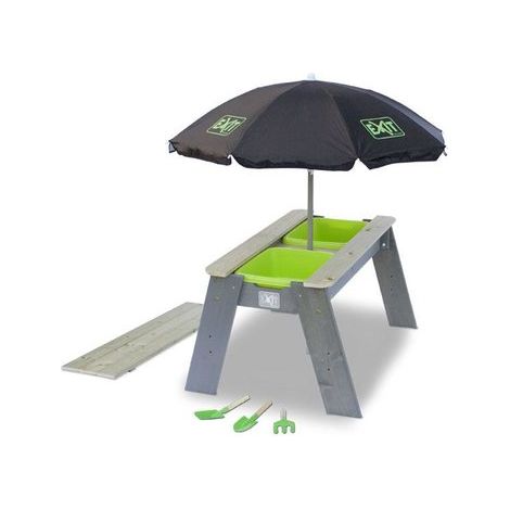 EXIT Aksent Sand- und Wassertisch mit Sonnenschirm und Gartenwerkzeugen (1/5)