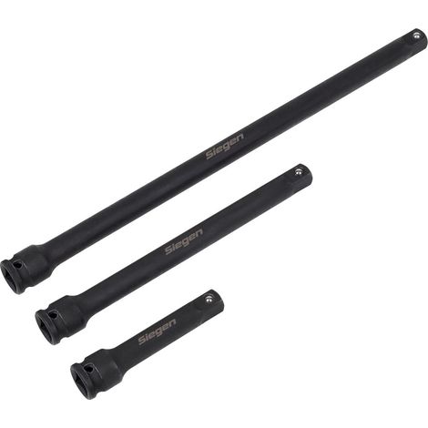 Sealey S01321 Siegen Impact Extension Bar Set 3/8""Sq Drive 3pc