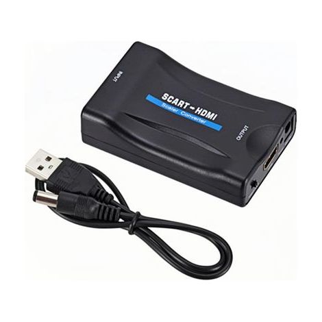 Scart vers Hdmi Convertisseur Peritel vers HDMI Scart Péritel vers Hdmi Adaptateur Audio Vidéo Rater Commutateur Full HD 720P/1080P pour Hdtv/monitor/projector/stb/vhs/xbox/ps3/sky BluRay DVD Player (1/5)