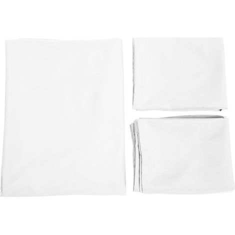 1 Ensemble literie,drap-housse et taies,polyester,blanc,200x230 cm,maison et hôtel (1/5)