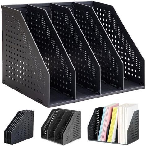 Porte revues pliable, 4 compartiments Porte Revue Bureau Dossier Classeur Rangement Documents Porte Livre pour Bureau École papeterie Document en papier (1/5)