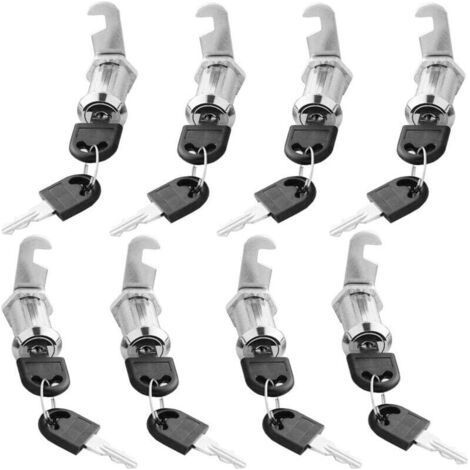 Serrure Batteuse Cylindre, 8PCS Serrure Boite aux Lettres avec 16 Clés Verrou de Porte pour Armoire Serrure Batteuse a Came Barillet pour Boite aux Lettres Tiroir Cabinet Bureau(16mm+20mm) (1/4)