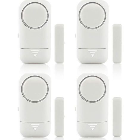 4pcs Alarme De Porte Et Fentre Capteur Sans Fil Magntique Pour Systme De Scurit Maison Scurit Enfants - Anti-intrusion Anti-vol Contre Cambriolage (1/5)