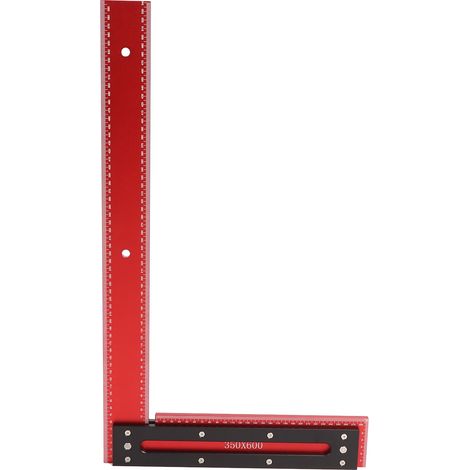 Règle pour le travail du bois en forme de L, outil de charpentier, mesures d'angle, cadre carré en aluminium et en acier (1/5)