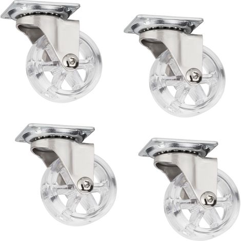 4er Set SO-TECH Design Möbelrollen RAPID Rollen-Ø 50 mm transparent Tragkraft 35 Kg