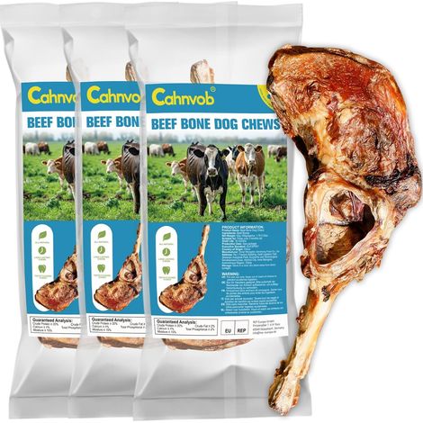 Os de bœuf Naturel pour Chien, friandise Durable à mâcher, ingrédient Unique (bœuf élevé en pâturage), Mastication digestible pour la santé Dentaire (3 Paquets) (1/5)