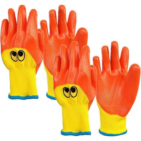 paires de gants de jardinage pour enfants, gants de jardin en nitrile, gants de travail pour enfants, gants antidérapants et résistants à l'huile pour les loisirs créatifs, la peinture, le nettoyage e (1/5)