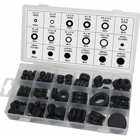 Surtido pasacables pasamuros de goma anillos de goma 125 piezas (1/2)