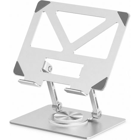 Support de Tablette de Bureau Rotatif 360° Pliable en Acier au Carbone, Argenté (1/5)