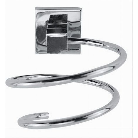 Trade Shop - Secador De Pelo De Pared Doble Moderno Soporte Baño Cuadrado 59189 - (1/2)