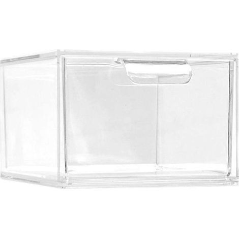 Organisateur de maquillage empilable, rangement en acrylique, tiroir de rangement transparent avec poignées pour coiffeuse (1/5)