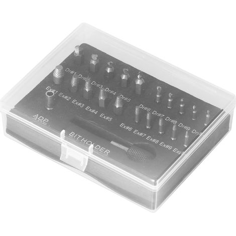 Extracteur de vis endommagées (lot de 22), outil de démontage de boulons cassés et foirés, visserie HSS polyvalente, tige moletée noire de 60 mm (1/5)