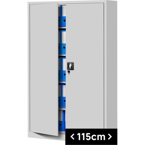 Armoire en métal verrouillable JAN II, 1150 x 1850 x 400 mm, gris