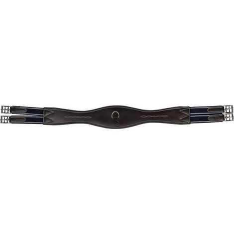 Sottopancia inglese anatomico in pelle morbida con elastici modello Dallas: 145 cm, nero