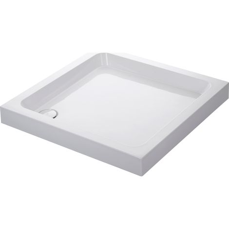 Mira Flight Shower Tray Square Deep Profile Stone Resin Waste 800 x 800mm