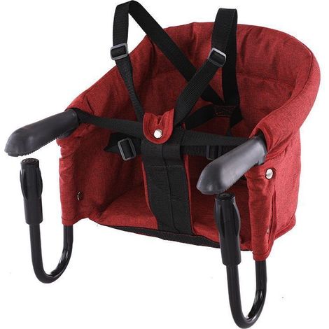 Babytisch und -stuhl, faltbar, 33x22,8x30cm, mit Anti-Rutsch-Clip, Tragkraft 18KG, rot