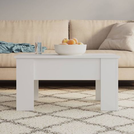 Table basse Table d'appoint pour Salon Chambre - Blanc 79x49x41 cm Bois d'ingénierie BV684068 - BonneVie