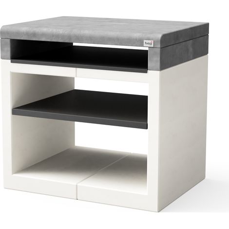 TUOZI - Module de support KITAWAY pour Barbecue en Béton Préfabriqué (Blanc, Gris - 84 x 63 x 63 cm) - Usage Extérieur