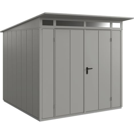 Hörmann Metall-Gerätehaus Berry Modern mit Pultdach Typ 2, 248 x 283 cm, graualuminium, 7 m², 2-flüglige Tür (1/5)