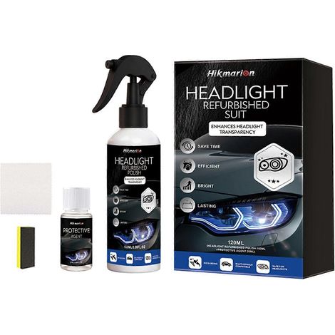 Kit de rénovation de phares de voiture, nettoyant et polissage rapide pour phares jaunis et oxydés, réparation rapide pour tous types de véhicules