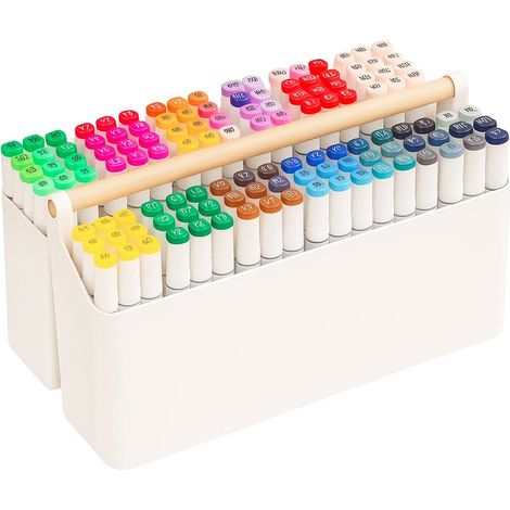 JF HOME BLISS Portable Plastic Pencil Organizer with Multi-Compartments - Insert-Style Desk Storage for Markers, Watercolor Brushes, Office & Art Supplies (1/5)