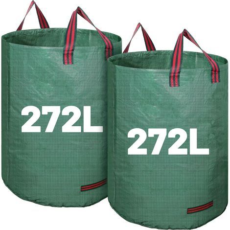 2x272L Gartenbeutel, robust, mit Griffen, selbsttragend, wasserdicht, faltbar, wiederverwendbar aus 150GSM Polypropylen. (1/5)