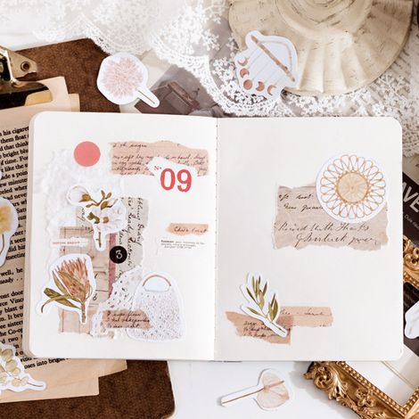 46 autocollants floraux et végétaux à décorer soi-même, pour cahier, attrape-rêves ou autre objet décoratif. (1/5)