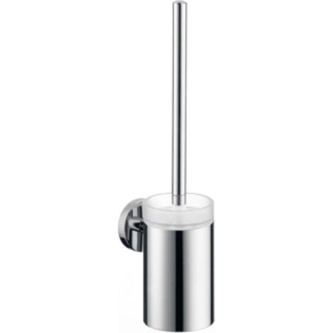 Hansgrohe Logis - Brosse de toilette avec support, verre, nickel brossé 40522820 (1/3)