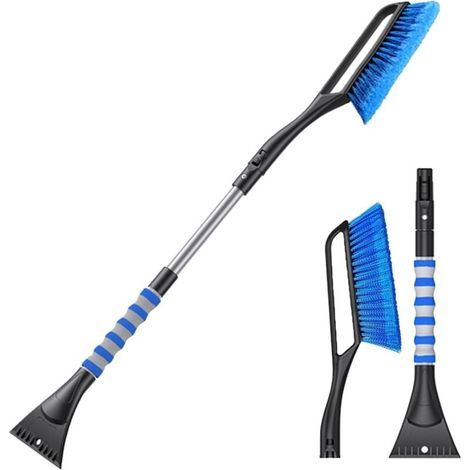 Grattoir à glace pour voiture 2 en 1. brosse à neige pour voiture avec balai. grattoir à pare-brise avec brosse à main. lame de grattoir à glace amovible pour voiture. camion. SUV