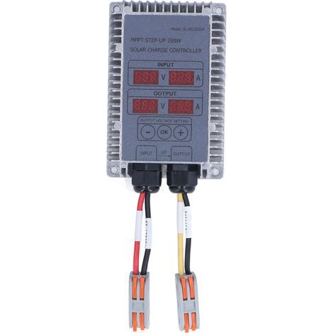 Contrôleur de Charge de Batterie Solaire, Contrôleur de Charge Solaire étanche Réglable MPPT Boost Voltage, avec Affichage LED, Efficacité ≥ 95%, Bruit 55 DB(200W) (1/5)