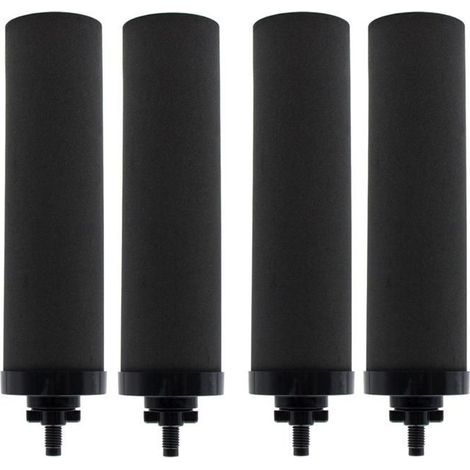 4er-Pack BB9-2 Ersatzfilter, kompatibel mit Berkey (Travel/Grand/Royal/Imperial/Crown) – 1 µm Aktivkohle, mattschwarz (1/4)