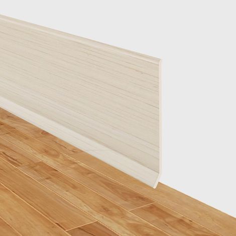 1 Plinthe souple 10cm×6m Grain de bois beige PVC autoadhésive pour mur et sol (1/5)