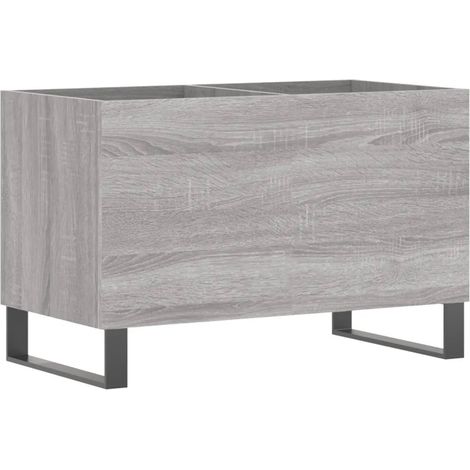 Praktischer Vintage Schallplattenschrank 74,5 x 38 x 48 cm im Industriestil aus Holzwerkstoff grau 020049139