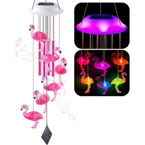 Lampe solaire décorative en forme de flamant rose, de couleur rose, pour jardin, terrasse, balcon, allées et aménagements paysagers extérieurs.-AquaForge (1/4)