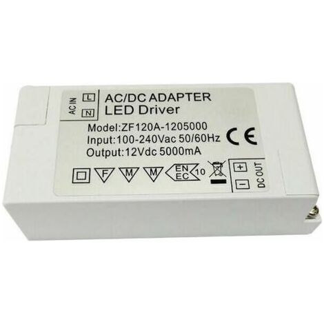 Alimentation Led 12v, Transformateur Led 60w Ac 220v À 12v Dc 5a Transfo Led, Tension Constante Adaptateur Convertisseur Led Driver, Pour Bandes Led Et Ampoule Led Mr16 G4 Mr11 (Pack De 1) (1/4)