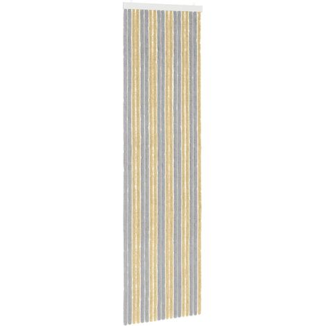 Cortina de Insectos de Chenilla Gris y Beige 56 x 200 cm vidaXL