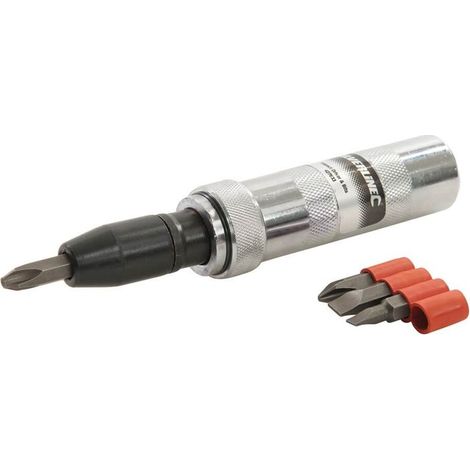 Tournevis à frapper réversible 4 embouts – Embout carré 1/2 compatible – Porte-embout amovible 8 mm – Boîte de rangement métal (1/4)