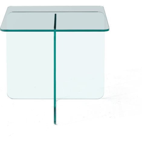 Mesa auxiliar de vidrio templado transparente 45 x 45 x 41 cm HOMVRA (1/5)