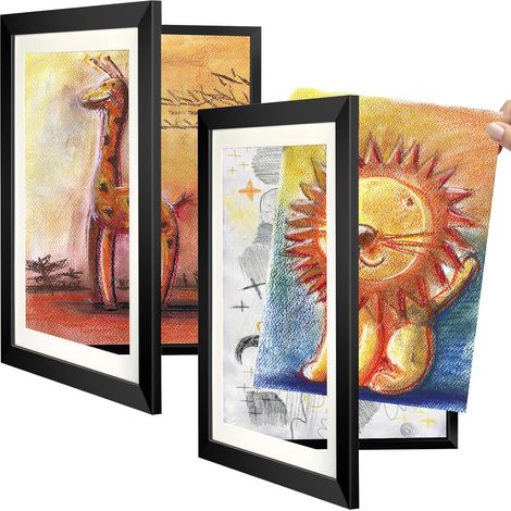 Collazoey Lot de 2 cadres photo pour enfants Format A4 En acrylique - - Peut être ouvert à l'avant - Peut contenir environ 50 à 150 photos (1/5)