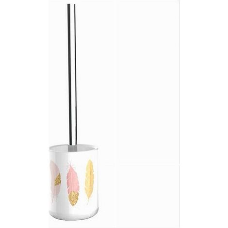 Portascopino Porta Scopino Bagno Wc Toilette Con Piume Con Scopino Completo 69796 (1/3)