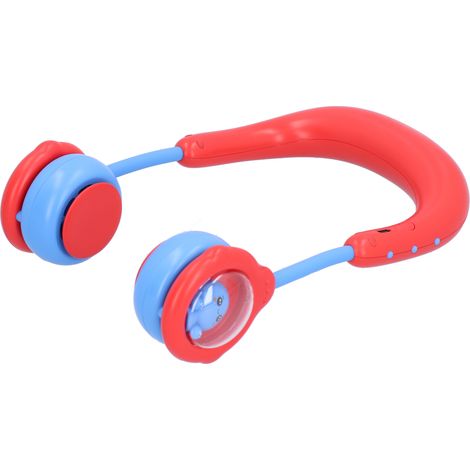 Ventilateur de cou pour enfants, mini ventilateur électrique portable rechargeable par USB, pour la maison, les activités de plein air et le sport (rouge) (1/5)