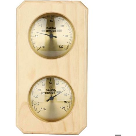 Ce thermomètre et hygromètre 2 en 1 pour sauna est fabriqué en bois et convient à une utilisation en intérieur dans les hôtels