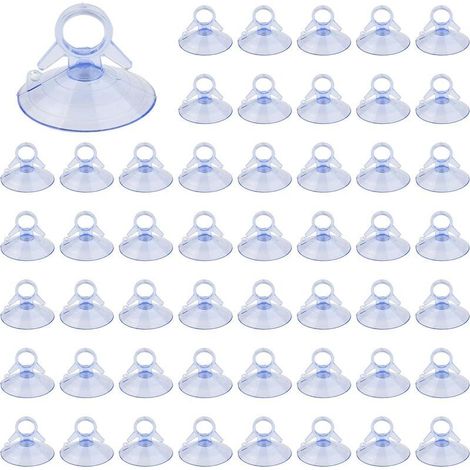 Ventouse de 45mm Mini Ventouse 50 Pièces Carrosserie Ventouse en Plastique PVC Sans Crochets Ventouse Transparente en Caoutchouc Ventouse Forte Adhérence pour Voiture Camping Ventouse Pare Sole (1/5)